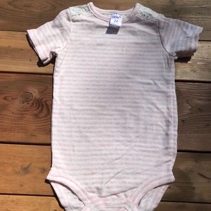 Carter’s pink striped baby bodysuit